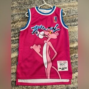 Nostalgia Pink Panther Kids Pink Jersey with Blue Trim